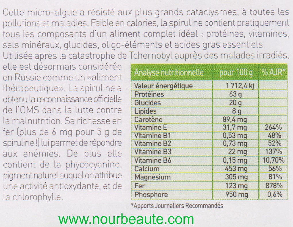 bienfaits de la spiruline bio